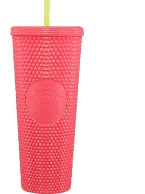 Starbucks Dragonfruit Pink Studded 2022 Tumbler with Lime Straw NEW 24 Oz Venti